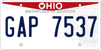 OH license plate GAP7537