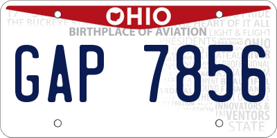 OH license plate GAP7856