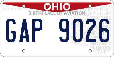 OH license plate GAP9026