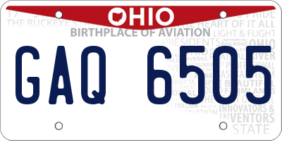 OH license plate GAQ6505