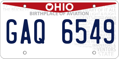 OH license plate GAQ6549