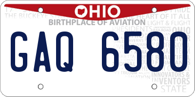 OH license plate GAQ6580