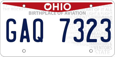 OH license plate GAQ7323