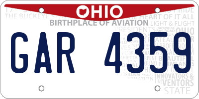 OH license plate GAR4359