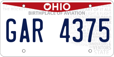 OH license plate GAR4375