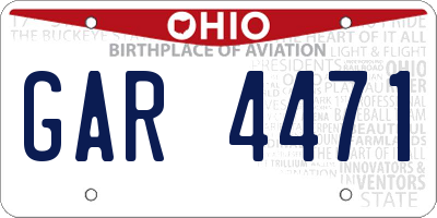 OH license plate GAR4471