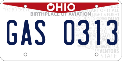 OH license plate GAS0313