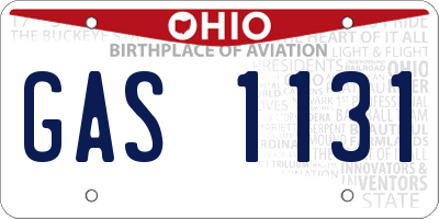 OH license plate GAS1131