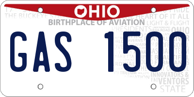 OH license plate GAS1500