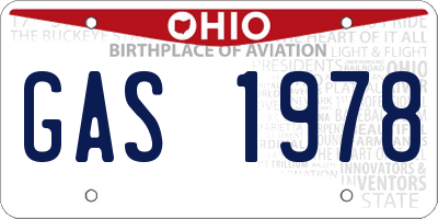 OH license plate GAS1978
