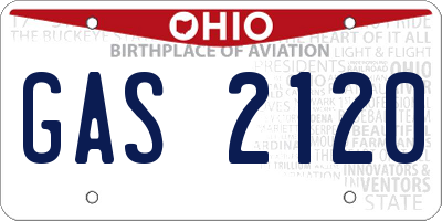 OH license plate GAS2120