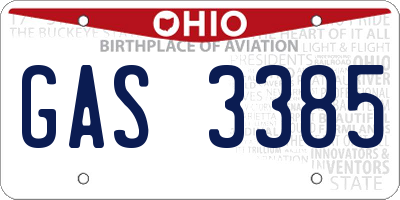 OH license plate GAS3385