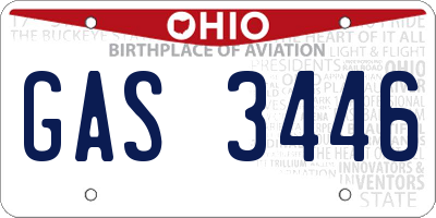 OH license plate GAS3446