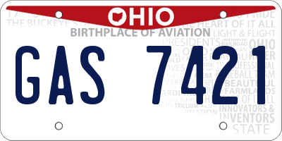 OH license plate GAS7421