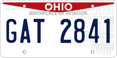 OH license plate GAT2841