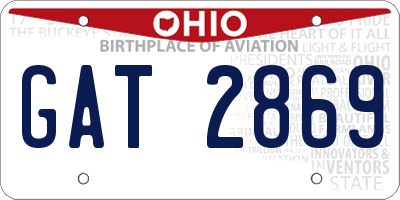 OH license plate GAT2869