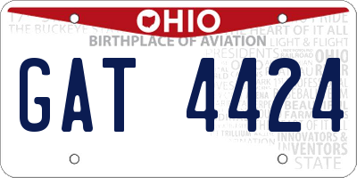 OH license plate GAT4424