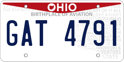 OH license plate GAT4791