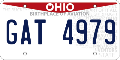 OH license plate GAT4979