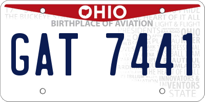 OH license plate GAT7441