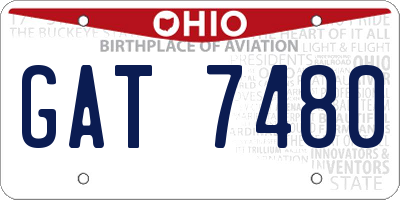 OH license plate GAT7480