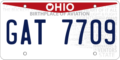OH license plate GAT7709