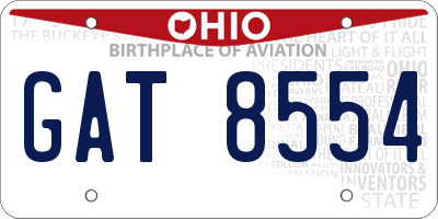 OH license plate GAT8554