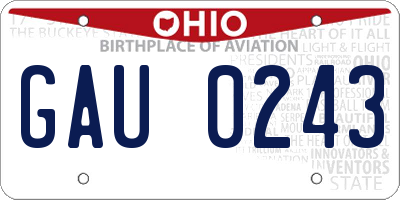 OH license plate GAU0243