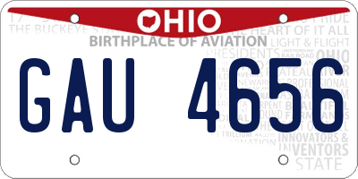 OH license plate GAU4656
