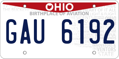 OH license plate GAU6192