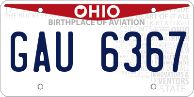 OH license plate GAU6367