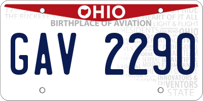 OH license plate GAV2290