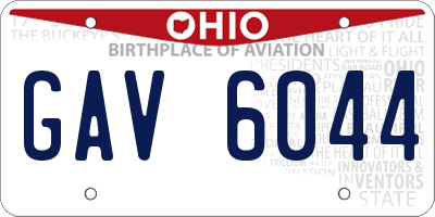 OH license plate GAV6044