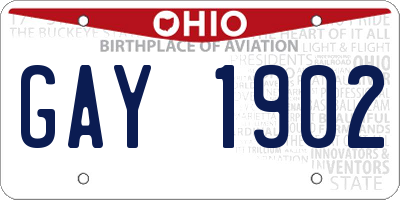 OH license plate GAY1902