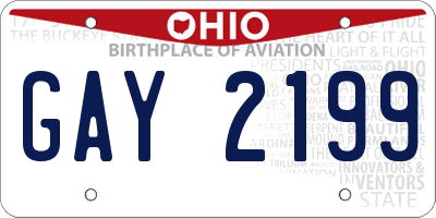 OH license plate GAY2199