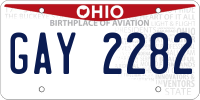OH license plate GAY2282