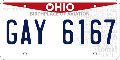 OH license plate GAY6167