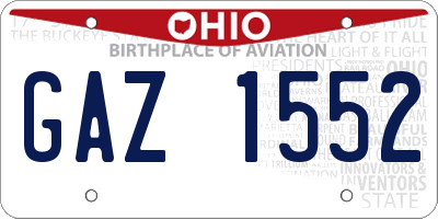 OH license plate GAZ1552