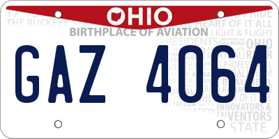OH license plate GAZ4064