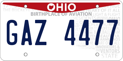 OH license plate GAZ4477