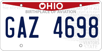 OH license plate GAZ4698