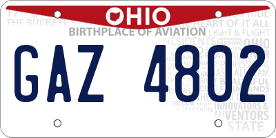 OH license plate GAZ4802
