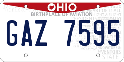 OH license plate GAZ7595