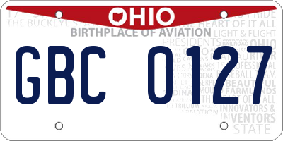 OH license plate GBC0127
