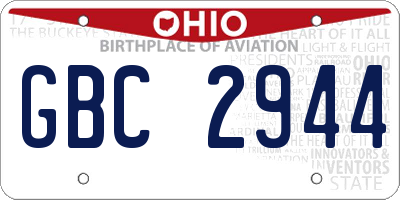 OH license plate GBC2944