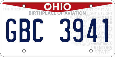 OH license plate GBC3941