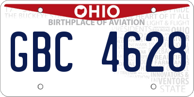 OH license plate GBC4628