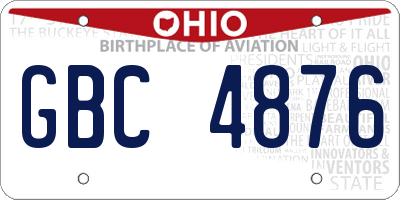 OH license plate GBC4876