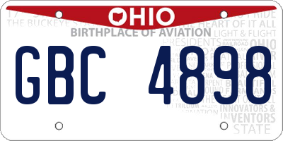 OH license plate GBC4898