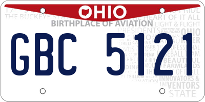 OH license plate GBC5121